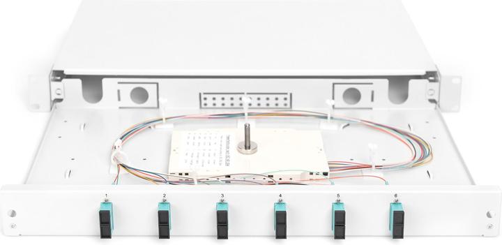 Actual product image Digitus Extendable fiber optic - splice box 1U Equipped 6x SC duplex incl. M 25 screw splice cassette F...