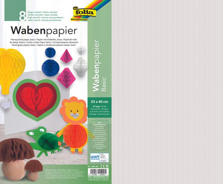 Image du produit Folia Papier nid d'abeille Basic couleurs assorties 500 pcs. (1 x)