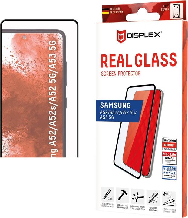 Actual product image Displex Real Glass, Full Cover Panzerglas (1 Piece, Samsung Galaxy A52s 5G, Samsung Galaxy A52, Samsung Galaxy A52 5G, Samsung Galaxy A53 5G)