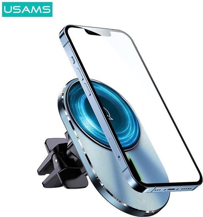 Image du produit Usams Uchwyt indukcyjny Magnetic Car Wireless Charging 15W do kratki went. szary/grey CD170DZ01 (US-