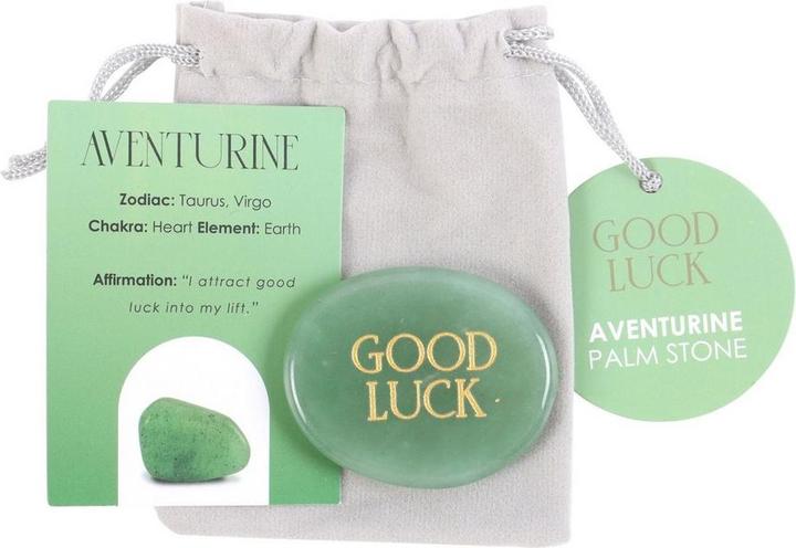 Actual product image Something Different Good Luck Adventurine Palm Stone (1 ml)