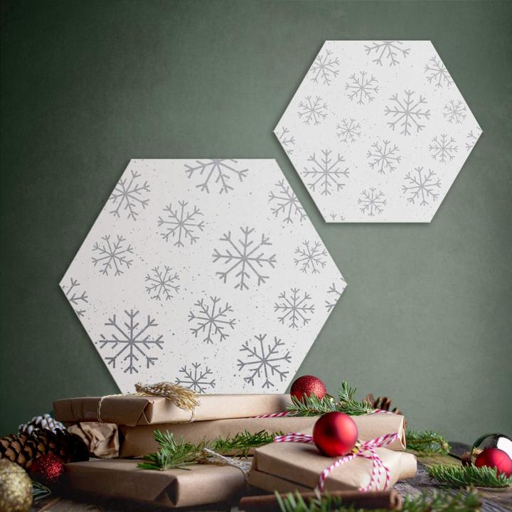 Produktbild Trenddeko Silbereffekt Schneeflocken Eiskristalle (25 x 22 cm)