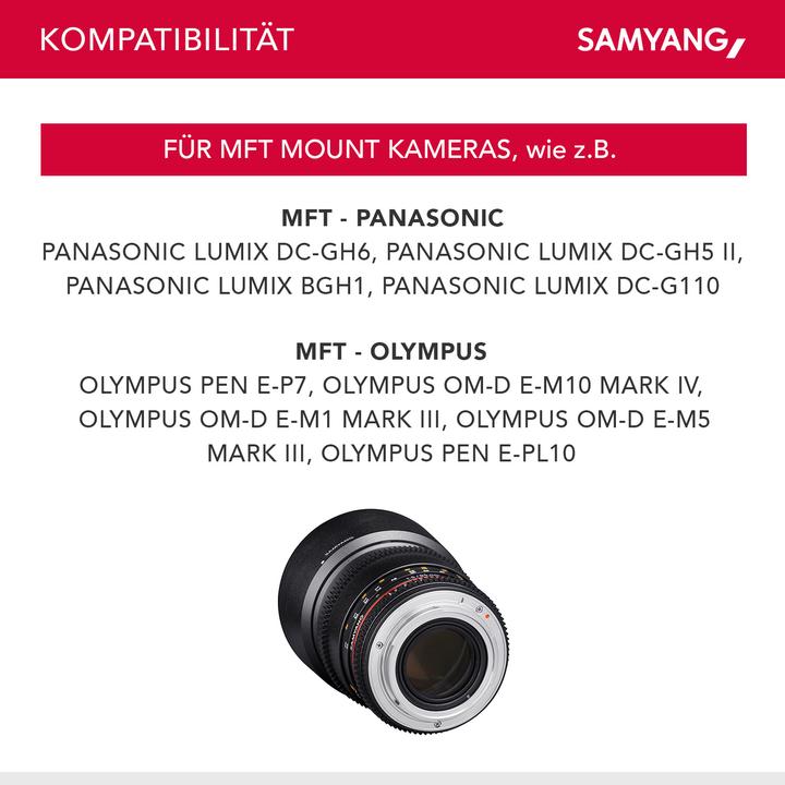 Immagine prodotto Samyang 85mm T1.5 VDSLR II MFT (Micro Four Thirds, Full-frame)