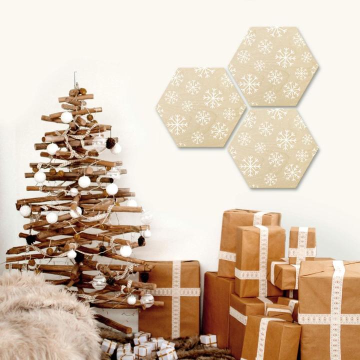 Produktbild Trenddeko Schneeflocken Eiskristalle Weiss (35 x 30 cm)