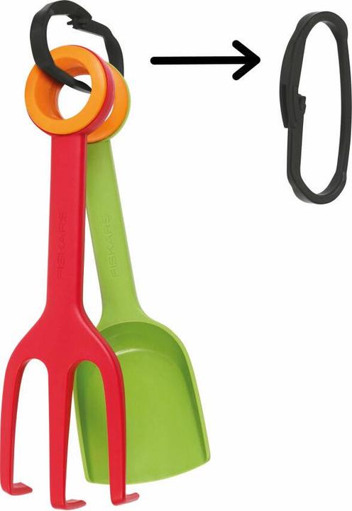 Actual product image Fiskars Children's flower trowel and children's planting fork, 2-in-1 set, length: 24 cm, glass-fibre