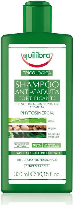 Actual product image Equilibra Shampoo Anti-Caduta Fortificante Strengthening Shampoo Against Hair Loss Aloe. Argan. (300 ml, Liquid shampoo)