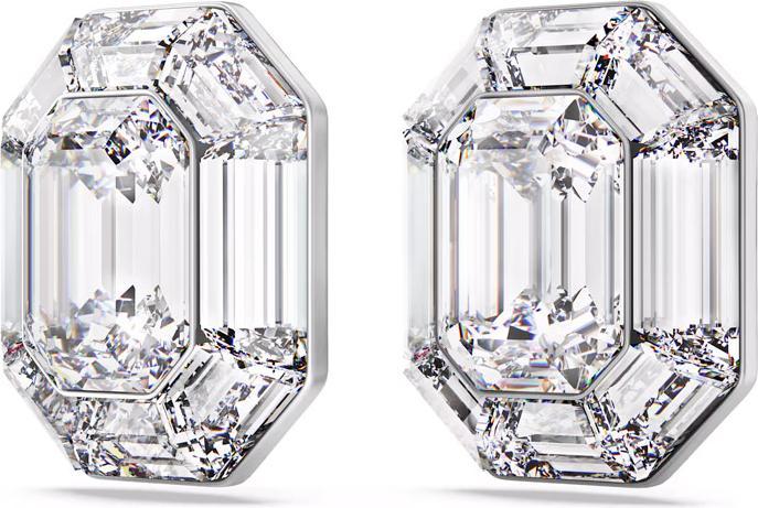 Swarovski Lucent Ohrclips Oktagon Schliff Weiss (Swarovski Metall)