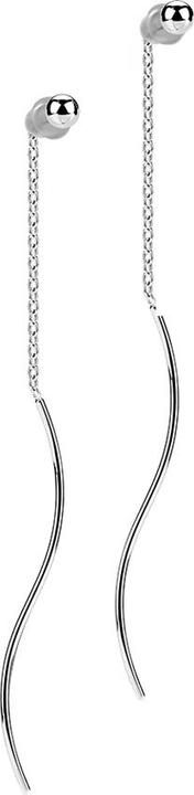 Image du produit Star Piercing Boucles d'oreilles argent Boule chaîne chute libre avec vague (sans laiton, Acier chirurgical 316L)