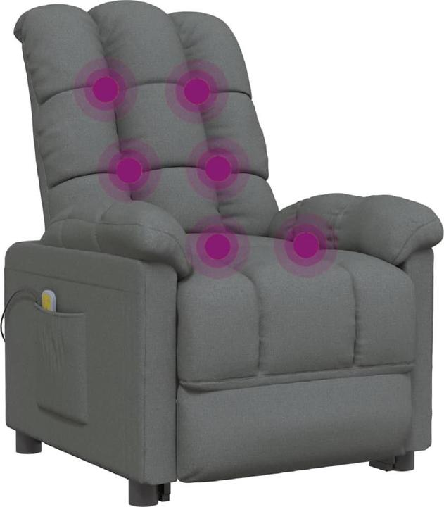 Image du produit VidaXL Fauteuil de massage Fauteuil de télévision Fauteuil de relaxation Tissu gris foncé