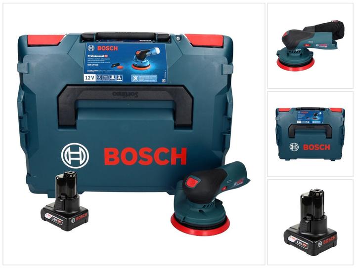 Produktbild Bosch Professional Bosch GEX 12V-125 Professional Akku Exzenterschleifer 12 V 125 mm Brushless + 1x Akku 6,0 Ah + L-Box (Exzenterschleifer)