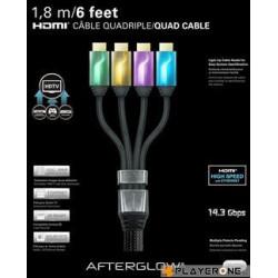 Produktbild PDP Afterglow HDMI Kabel 1,8m (4x), grün/or./lila/blau (1.80 m, HDMI)