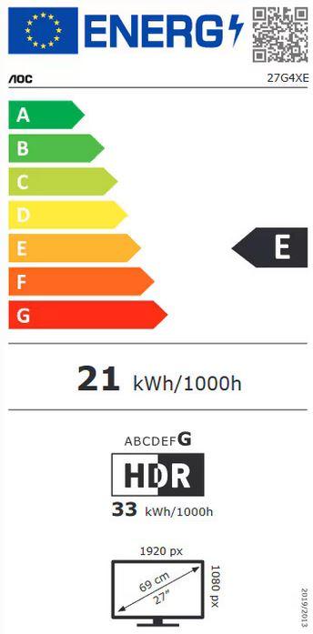Energy Label AOC 27G4XE (1920 x 1080 pixels, 27")
