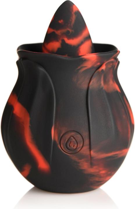 Actual product image Frisky BLOOMGASM - Black Kiss Rimming Rose Vibrator - Red/Black