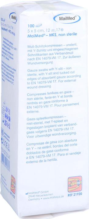 MaiMed Slit compresses 5x5 12-fold non-sterile, 100 pcs COM