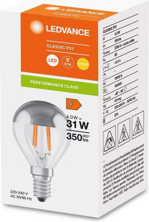 Produktbild Ledvance LED-Kopfspiegellampe (E14, 4 W, 350 lm, 1 x, F)