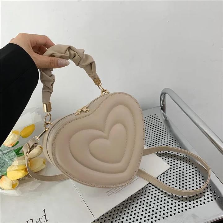 Produktbild Only-Bags.Store Love Heart Shape Umhängetasche Small Handbags Designer Crossbody Bags Solid Pu Leather Top Handle