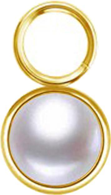Immagine prodotto Star Piercing Anhänger vergoldet ein Perle weiss (senza ottone, Acciaio chirurgico 316L)