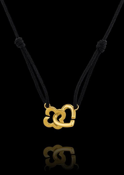 Image du produit Charles Garnier Ras de cou PASSION Coeur et Trèfle entrelacés en Argent Doré
