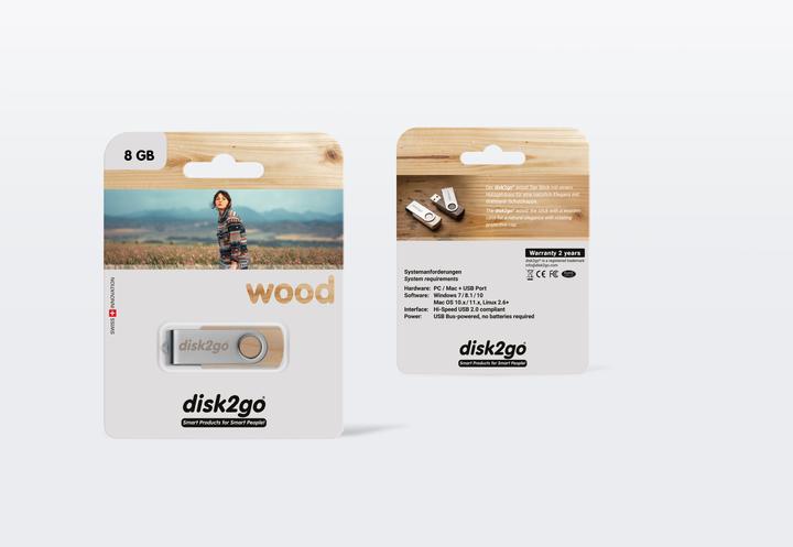 Image du produit Disk2go bois (8 Go, USB-A, USB 2.0)