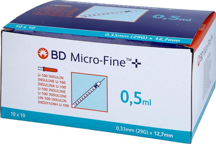 Produktbild BD + U100 Insulin Spritzen 12.7 x 0.33 mm (Insulinspritze)