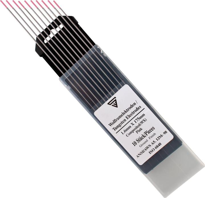 Actual product image Stahlwerk Tungsten electrodes / welding electrodes WX Pink 1.6 x 175 mm set of 10