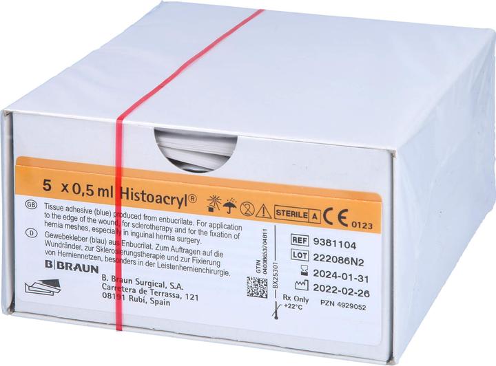 Actual product image B.Braun Histoacryl tissue adhesive amp, 5 pcs AMP