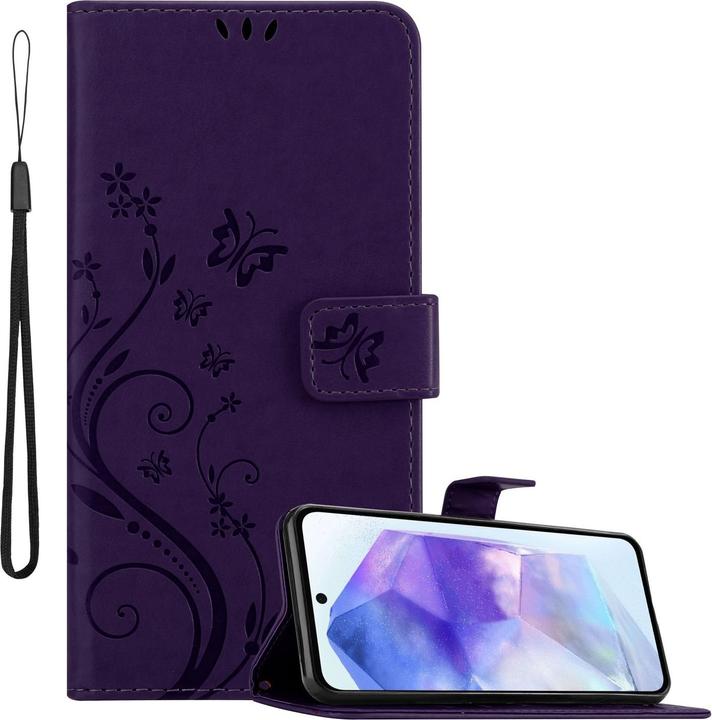 Cadorabo Hülle für Samsung Galaxy A55 mit Blumen Muster (Samsung Galaxy A55)