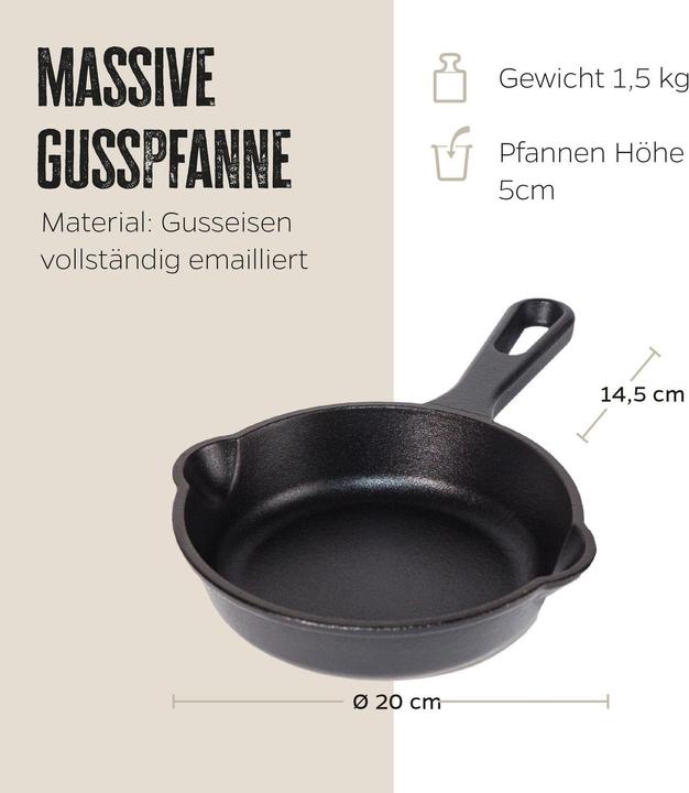 Produktbild Grillfürst Gusseisenpfanne mit Stielgriff Ø 20 cm
