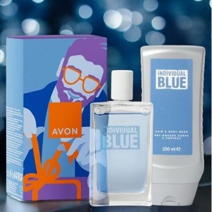 Avon Individuelles blaues Geschenkset für Männer mit Parfüm, Duschgel und Shampoo - Grapefruit (Parfum set)