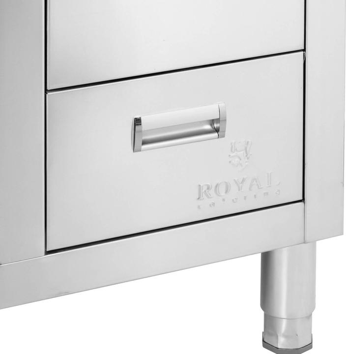 Produktbild Royal Catering Spülenschrank Spülenunterschrank Spülschrank Edelstahl Becken: 400x400x300 mm (Aufsatzspülbecken, 30 cm, 60 cm)