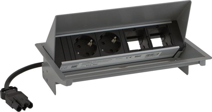Bachmann CONEO SET 2x Schutzkontakt 2x ABD silberfarben (2 x, 0.20 m)
