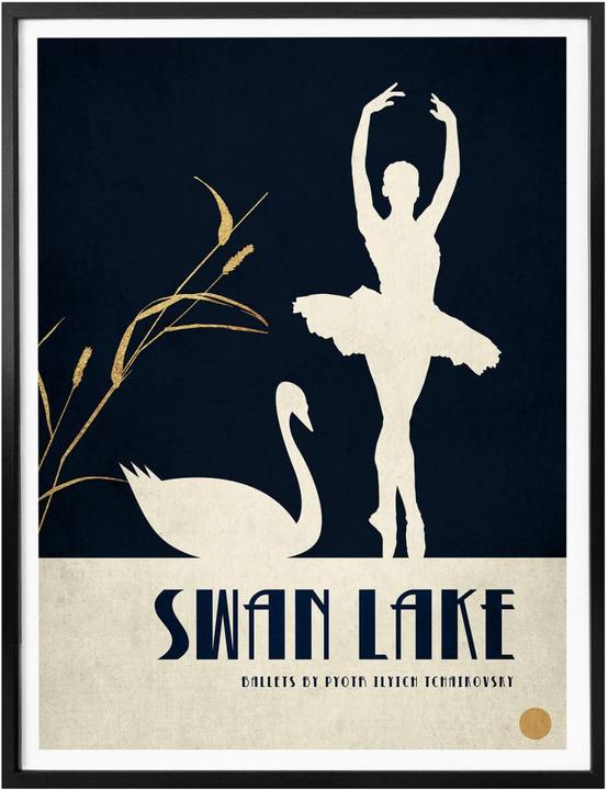 Actual product image Trenddeko Schwanensee - Swan lake (80 x 100 cm)
