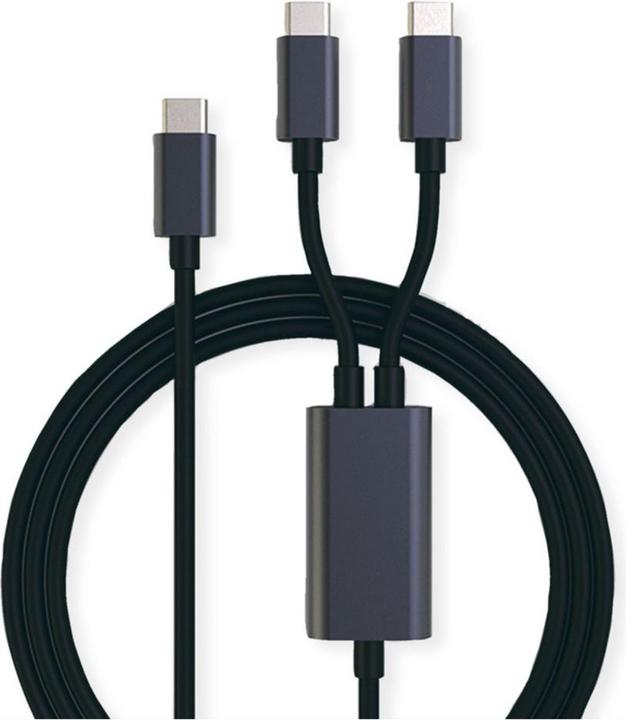 Image du produit Roline Câble de charge USB type C split, C - 2x C, ST/ST, max. 100W (1.85 m, USB 2.0)