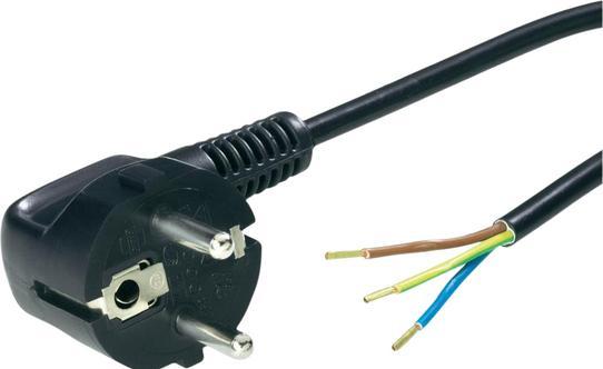 Actual product image Lapp AC-Netzkabel, DE/FR Typ F/E (CEE 7/7) Stecker - Offene Enden, 1.5m, Schwarz (1.50 m)
