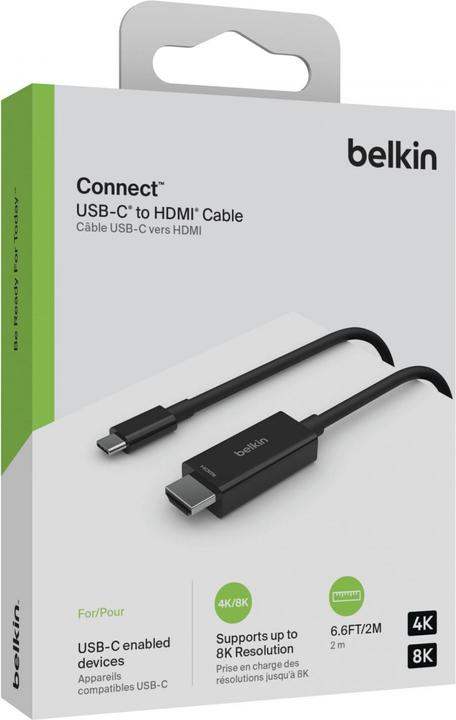 Actual product image Belkin USB-C TO HDMI 2.1 CABLE 2M (2 m, USB Type C, HDMI)