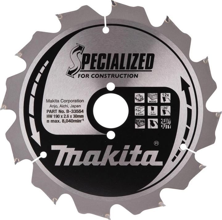 Produktbild Makita SPECIALIZED Sägeb.190x30x12Z