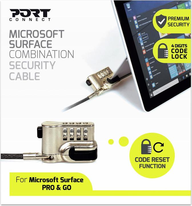 Produktbild Port Designs Security Cable Combination For Surface Pro / Go