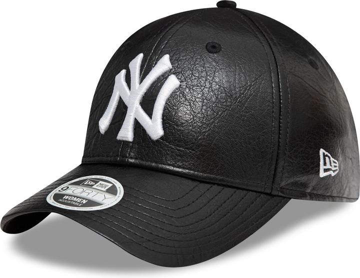 New Era 9Forty Damen Cap - KUNSTLEDER NY Yankees schwarz