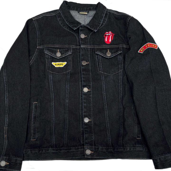 The Rolling Stones Unisex Adult Sympathy Back Print Denim Jacket (S)