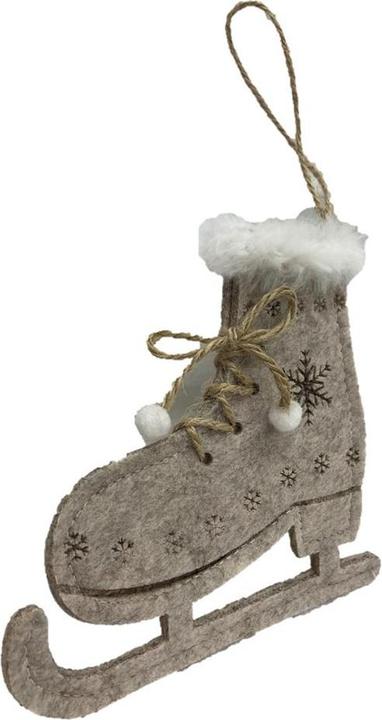 Actual product image GuGus Hanger decoration ice skate Felt with snowflakes decorated, white hem Shoelaces