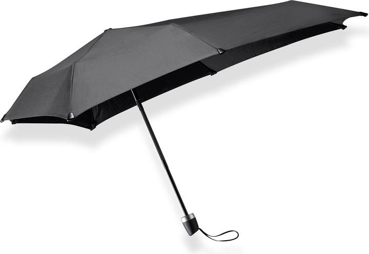 Senz Mini Foldable Storm Regenschirm, Schwarz pur