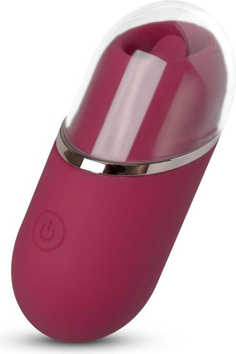 Actual product image Easytoys Tongue Vibrator With Protective Cap - Pink