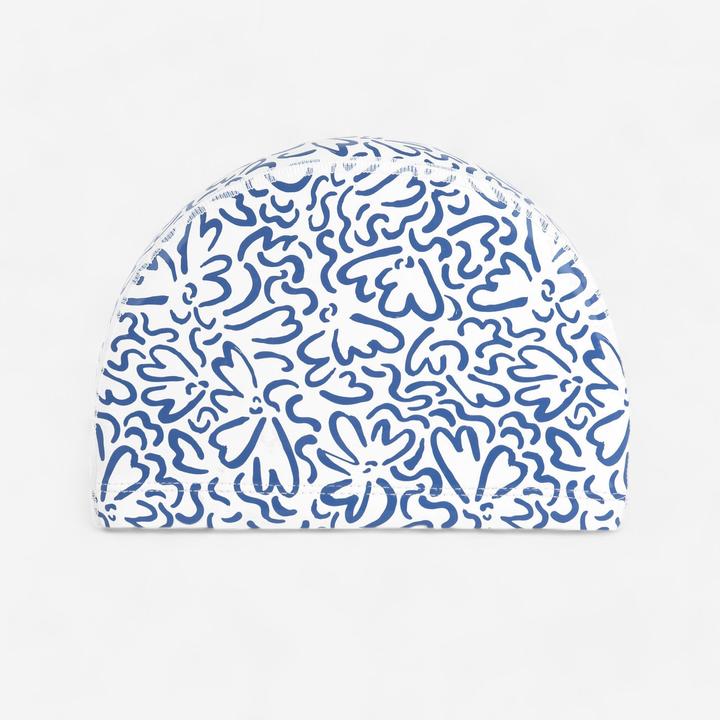 Produktbild Nabaiji Badekappe Stoff beschichtet Aufdruck Grösse M - Ondu weiss/blau