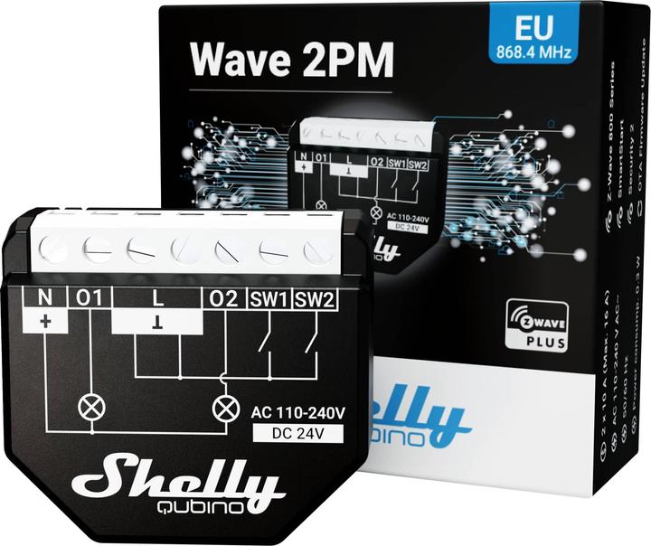Image du produit Shelly Qubino Wave 2PM (Actionneur de commutation)