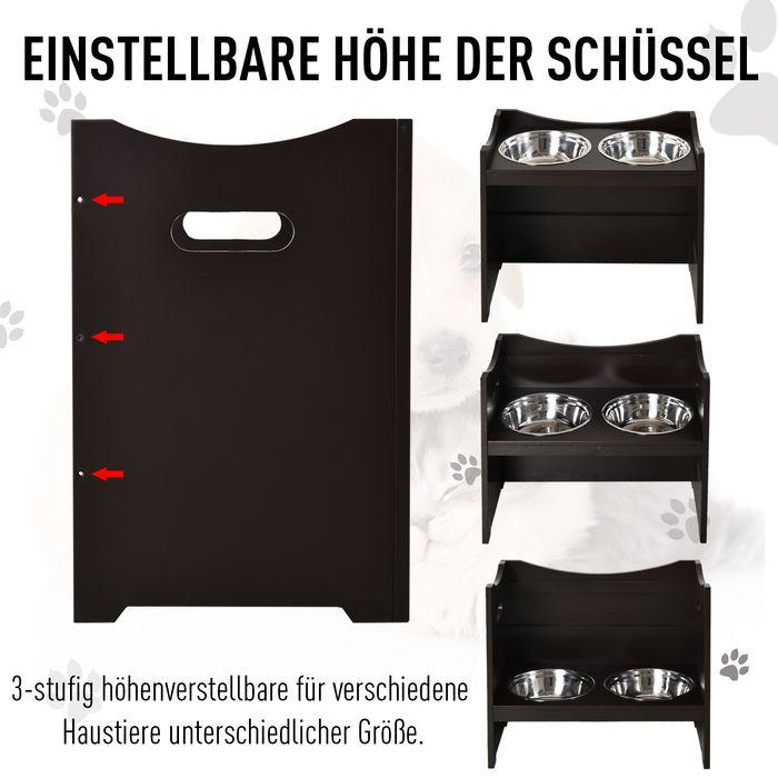 Image du produit Swisshandel24 Mangeoire pour chien réglable en hauteur, mangeoire, gamelle en acier inoxydable, gamelle pour (2 l)