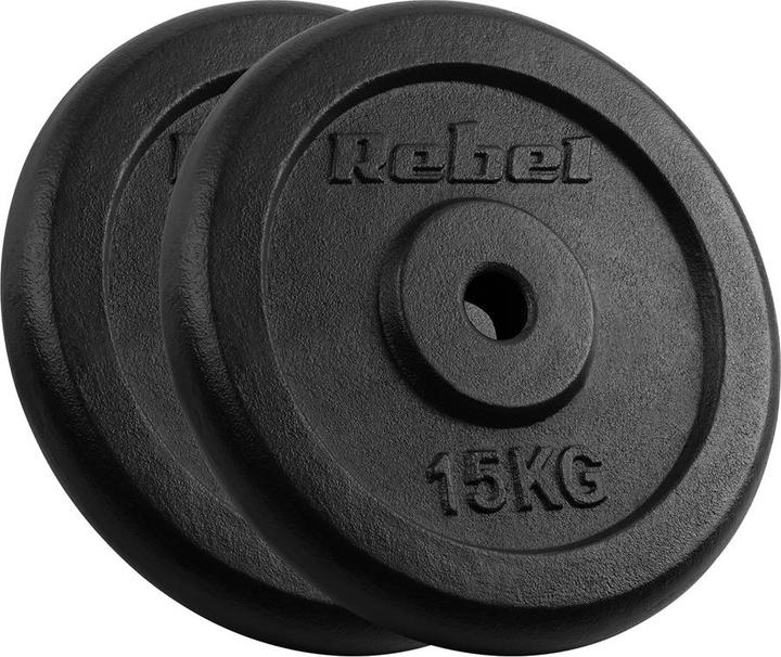 Actual product image Rebel Cast iron weight set 2x15kg Bore 31mm classic disc ACTIVE