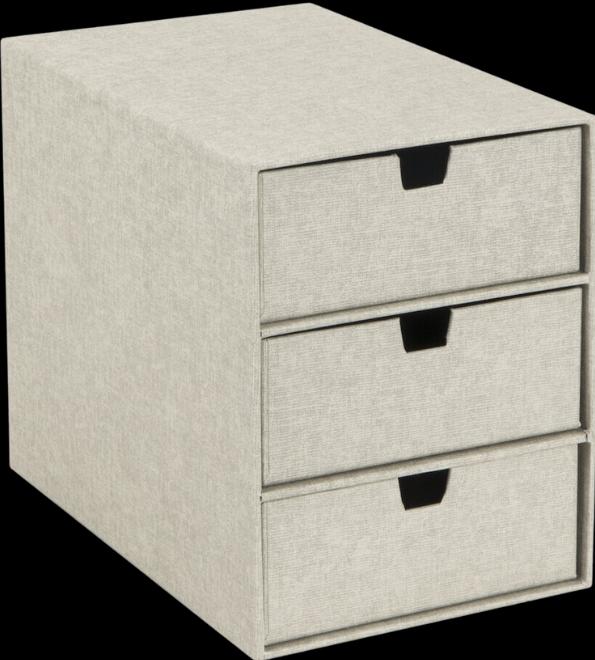 Produktbild Bigso INGRID Schubladenbox 3 Fächer Linnen Canvas