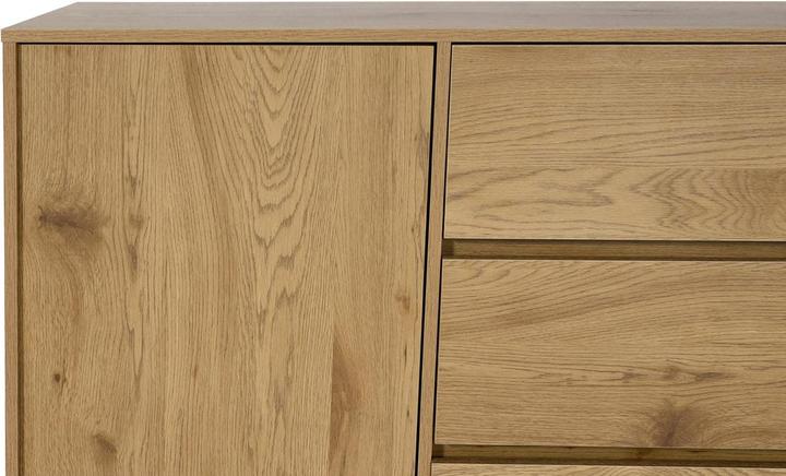 Swisshandel24 Credenza HWC-J78, cassettiera con cassetto alto, MDF soft-close 86x160x40cm look rovere (86 x 160 x 40 cm)