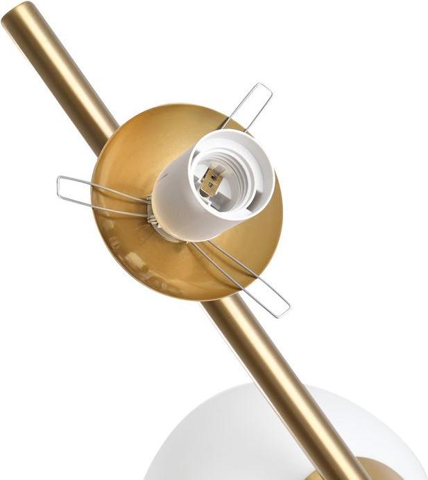 Image du produit Swisshandel24 Lampadaire Lampadaire Abat-jour en verre en 2 parties, acier+verre, 39 x 28 x 165cm (Golden (E27)