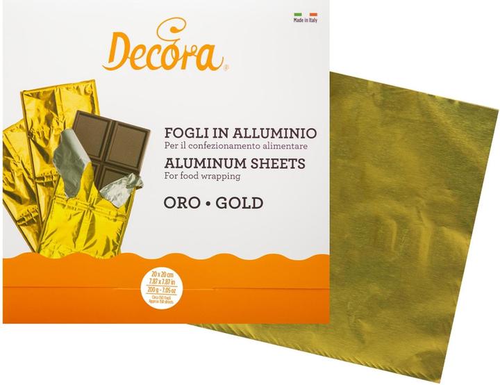 Image du produit Decora Feuille d'aluminium pour tablettes de chocolat Or 150 pièces (150 x)